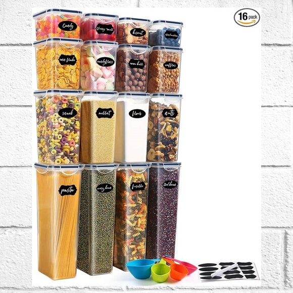 NEW IN BOX! Airtight BPA-Free Stackable Food Storage Containers w/Sealing Lids - Picture 1 of 15